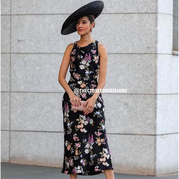 ZARA Satin Effect Midi Dress NWT - Picture 1 of 16